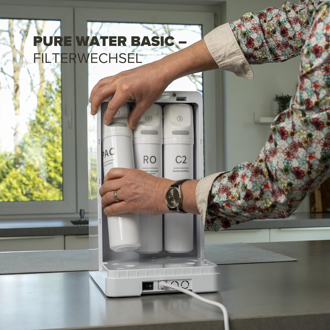 Health Rise Pure Water Basic | Umkehrosmose Wasserfilter | 7 Liter Tank | Heisswasserfunktion | für
