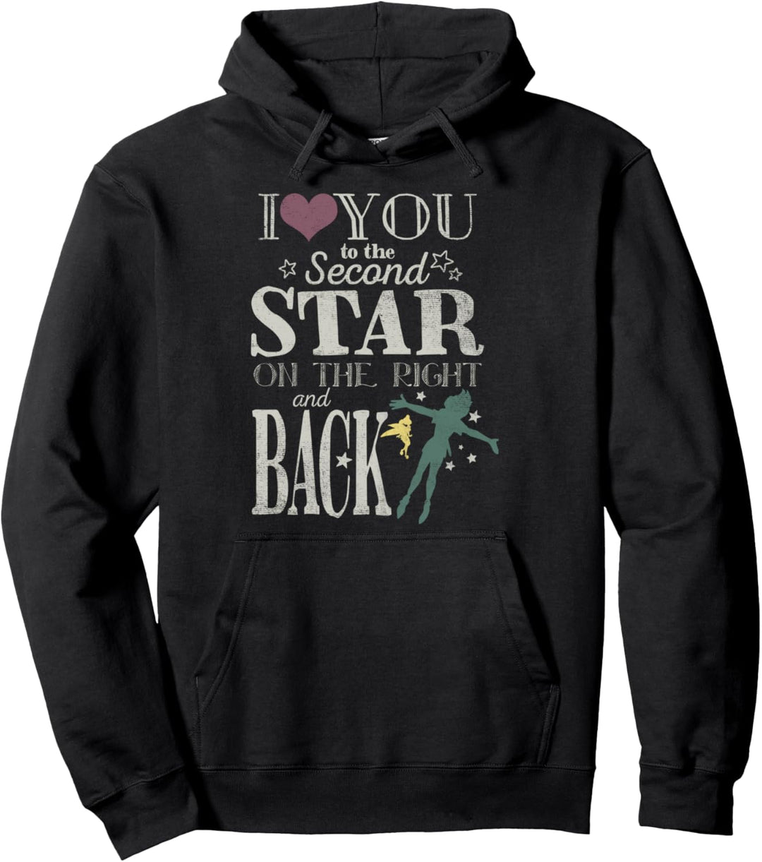 Disney Peter Pan Love You To The Second Star Quote Pullover Hoodie