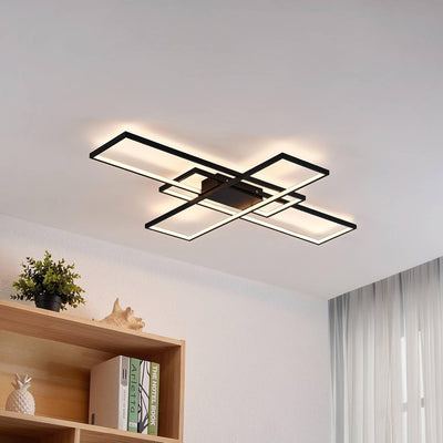 Lindby LED Deckenleuchte 'Tetson' dimmbar (Modern) in Schwarz aus Metall u.a. für Wohnzimmer & Esszi