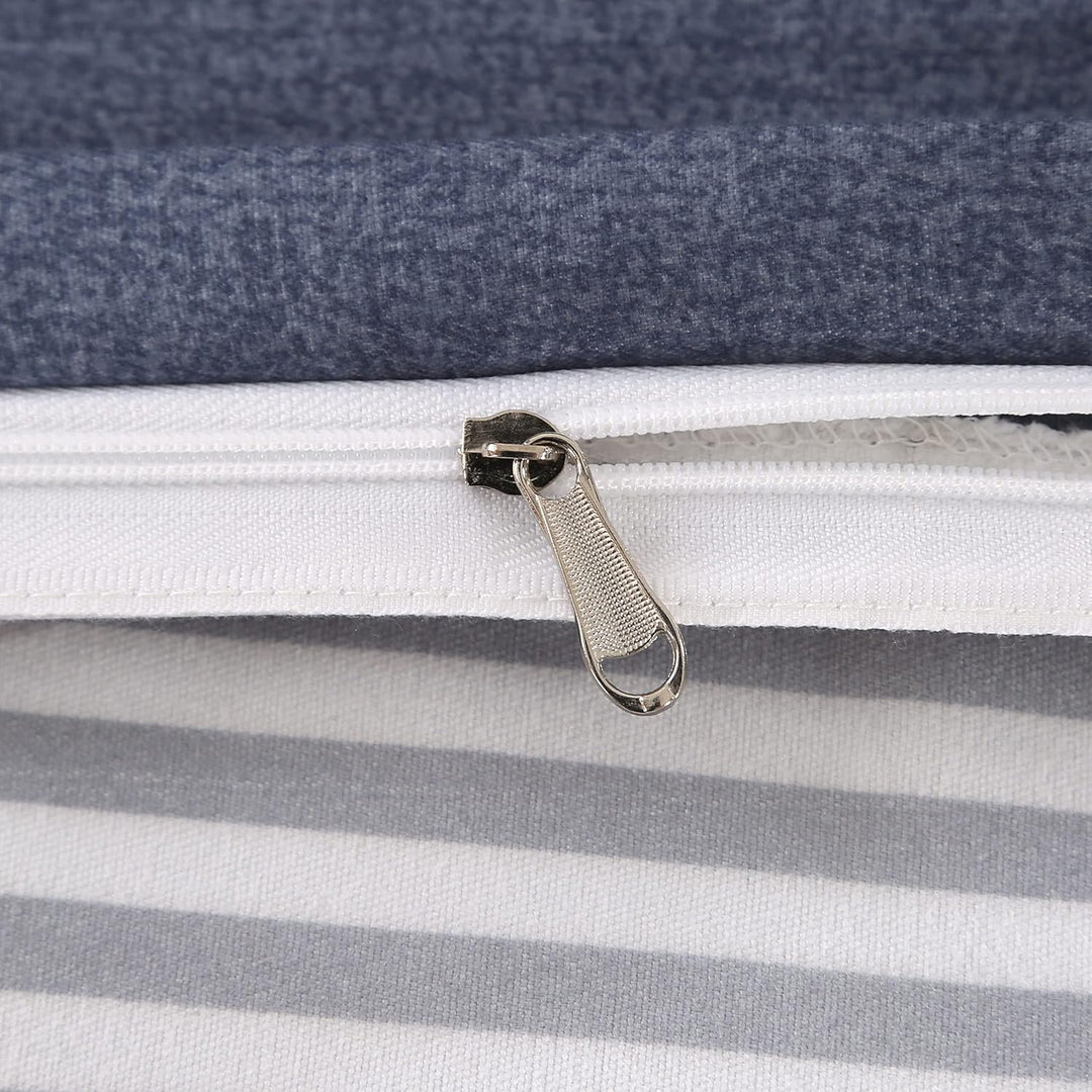 Homaxy Mikrofaser Bettwäsche 200x200cm mit Reissverschluss 3 TLG. Weiche Bettbezug Set Weisse Blätte