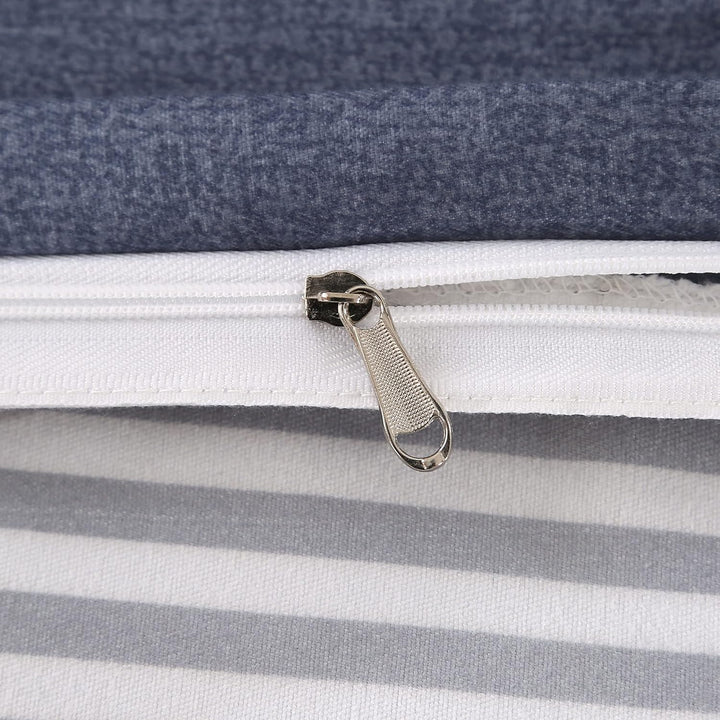 Homaxy Mikrofaser Bettwäsche 200x200cm mit Reissverschluss 3 TLG. Weiche Bettbezug Set Weisse Blätte