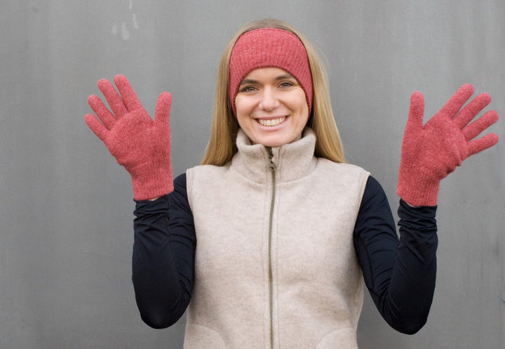 Merino Damen Wollhandschuhe/Fingerhandschuhe, 100% Wolle Merino extrafein 6,5 Cinder, 6,5 Cinder