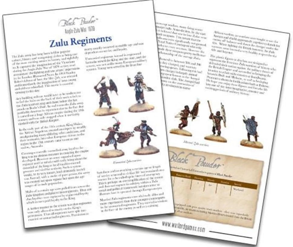 Warlord Games Unmarried Zulu Impi – 28 mm grosse Kunststoff-Miniaturen für schwarzes Pulver detailli