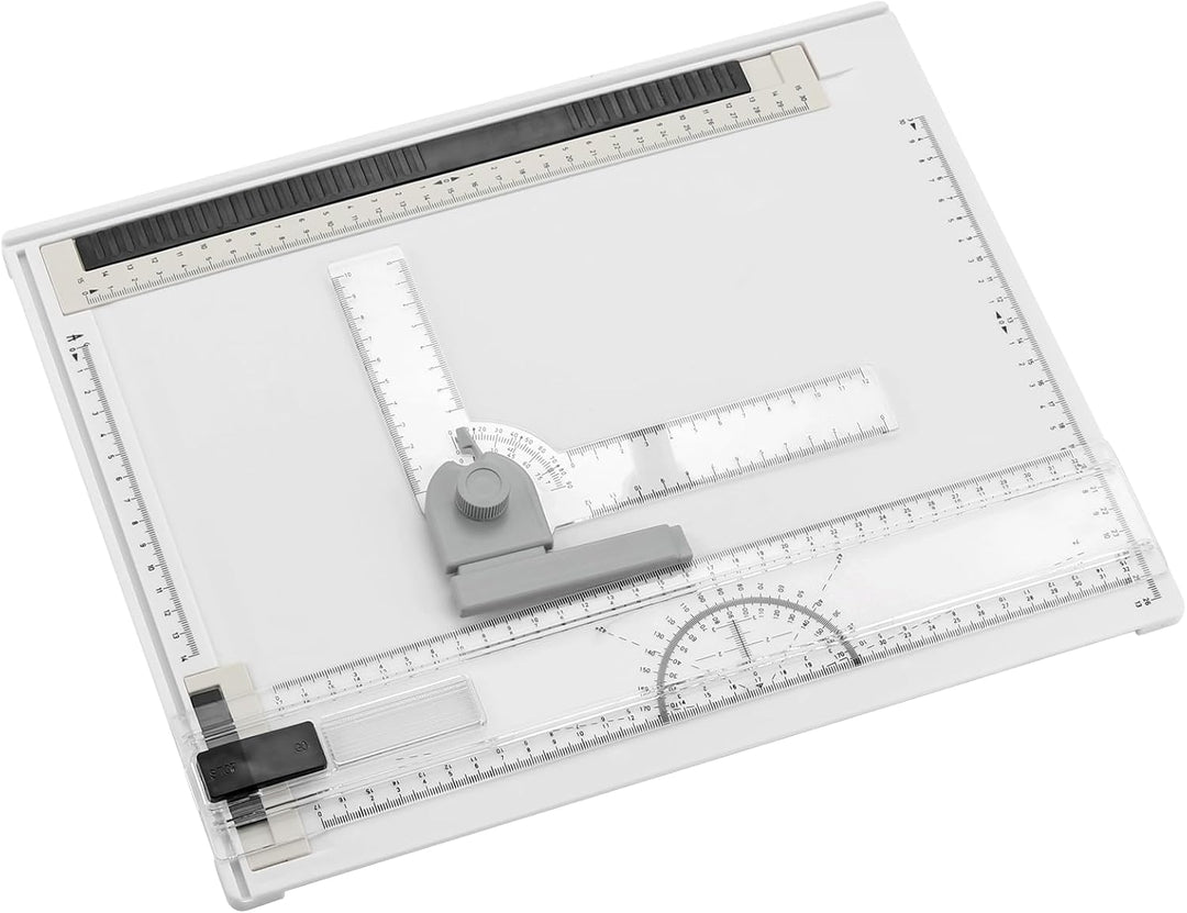 COLFULINE Zeichenplatte A4 Set, 37x30cm Zeichenbrett DIN A4 Zeichenplatten mit T-Quadrat, L-Rotation