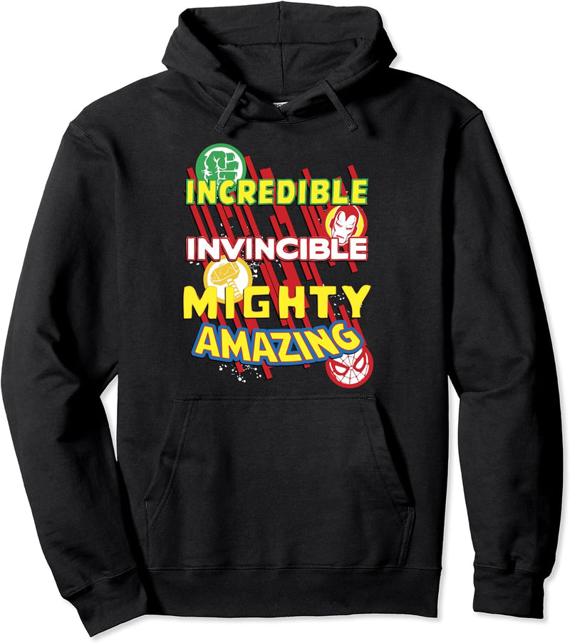 Marvel Avengers Incredible Invincible Mighty Amazing Pullover Hoodie