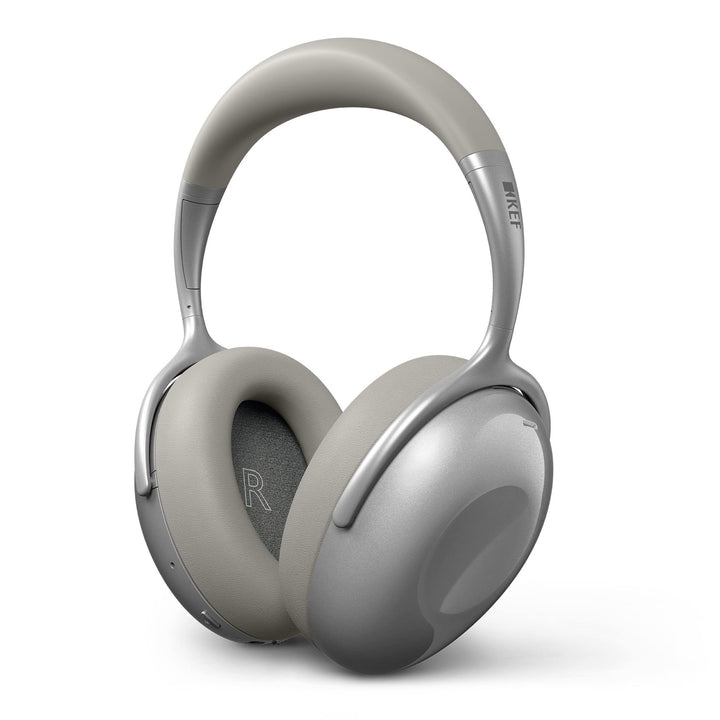 KEF Mu7 Kabelloser Kopfhörer mit aktiver Geräuschunterdrückung, Silver Grey Silber-Grau, Silber-Grau