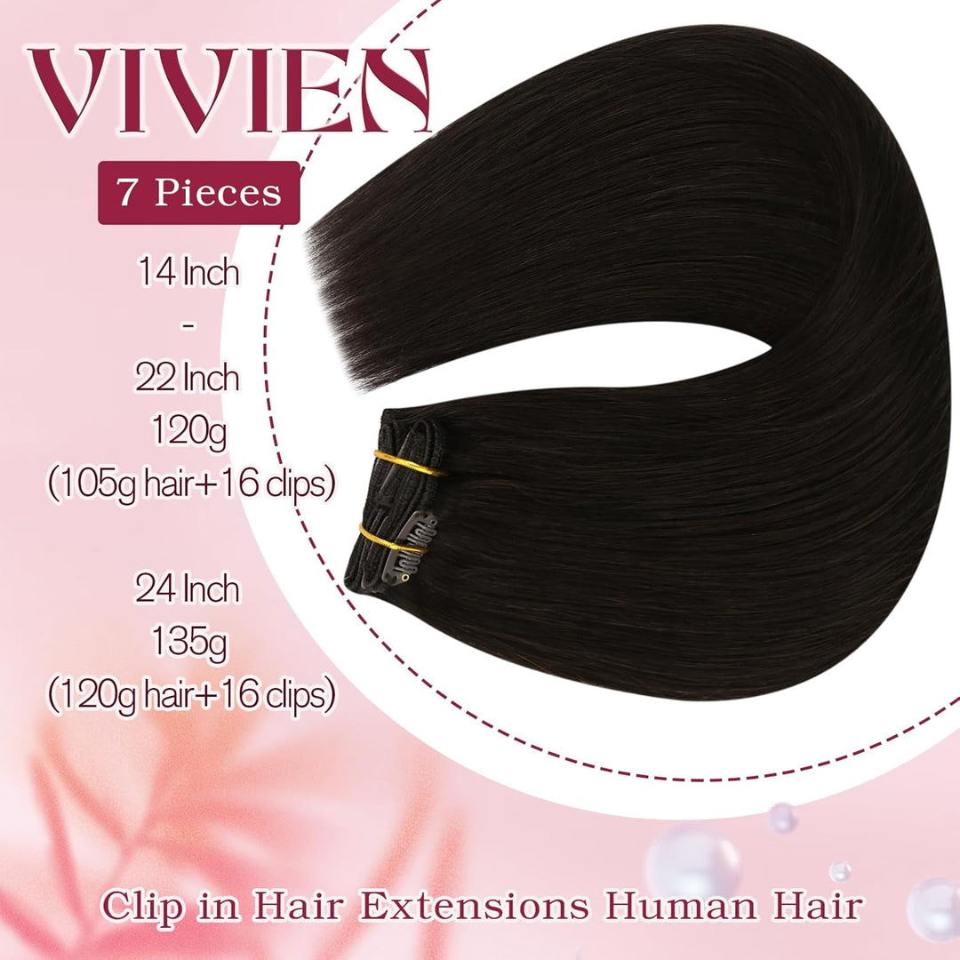 Vivien Echthaar Extensions Clip Braun Echthaar Clip in Extensions Remy Echthaar Clip in Extensions H