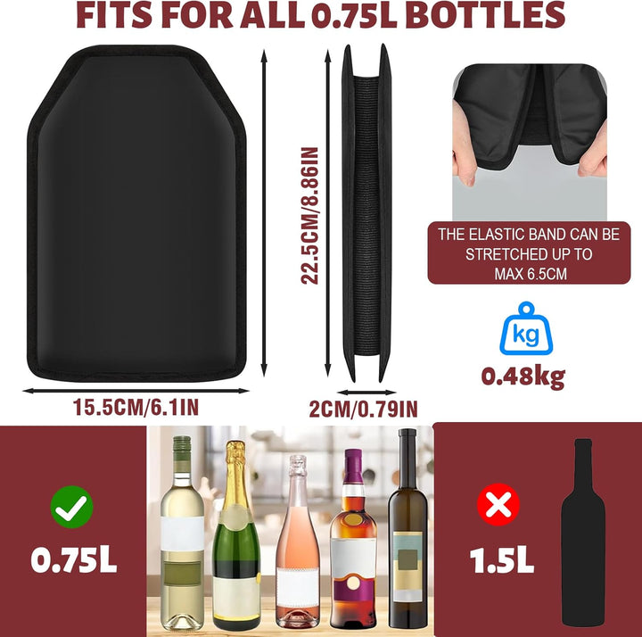 Weinkühler Manschette 2er Set Kühlhülle für Weinflaschen Kühlmanschette für Wein &amp; Sekt, Flaschenküh