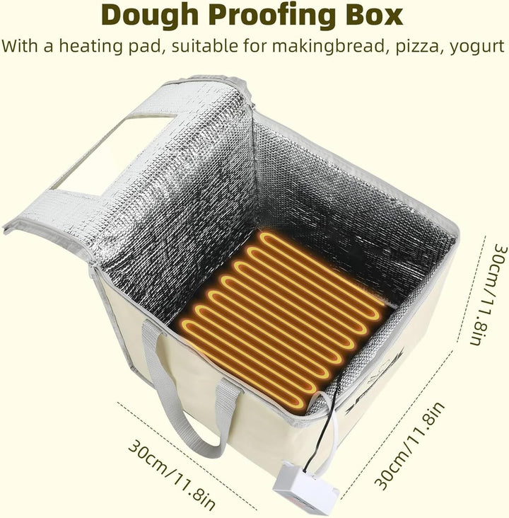 Brot Gärbox Sauerteig, Brot Gärschrank mit Heizung und NTC-Temperatursensor, Faltbare Teigbox Brot f