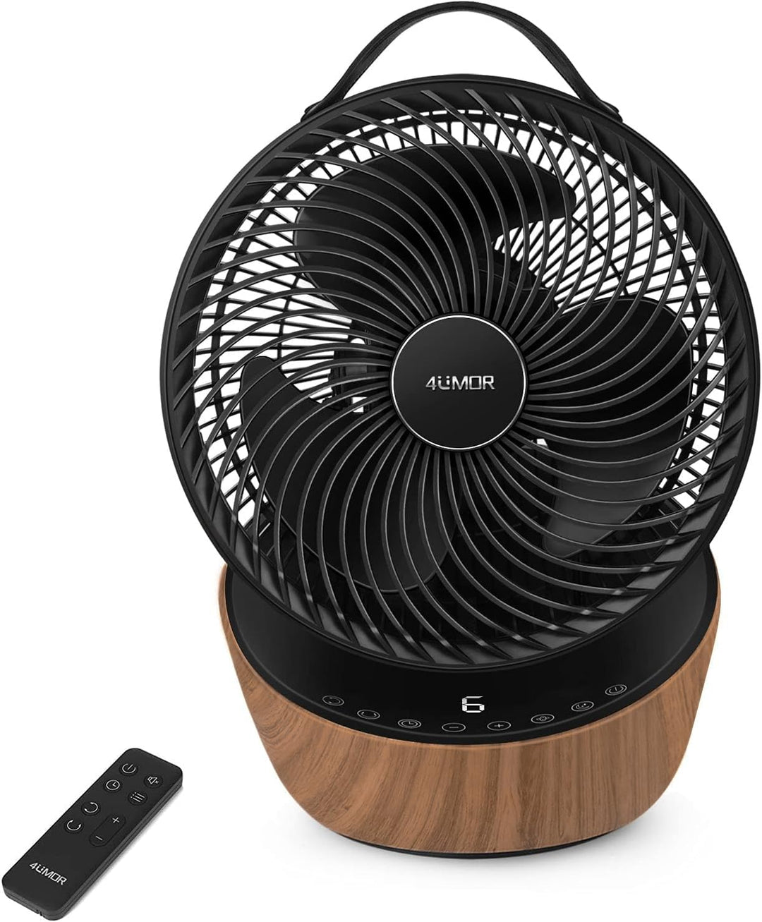 4UMOR Ventilator leise 20dB 7,6m/s Turbo 21W DC Motor 12 Geschwindigkeiten Tischventilator sehr Leis