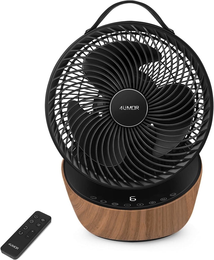 4UMOR Ventilator leise 20dB 7,6m/s Turbo 21W DC Motor 12 Geschwindigkeiten Tischventilator sehr Leis