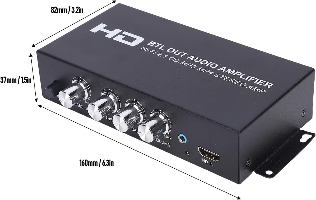 Annadue Stereo-Leistungsverstärker, 2.1-Kanal 240 W Bluetooth 5.0 HiFi-Audio, HDMI-AUX-Eingang, Bass