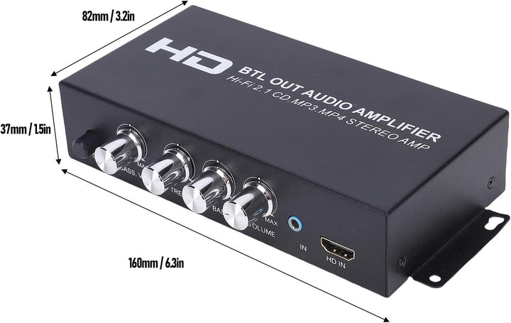 Annadue Stereo-Leistungsverstärker, 2.1-Kanal 240 W Bluetooth 5.0 HiFi-Audio, HDMI-AUX-Eingang, Bass