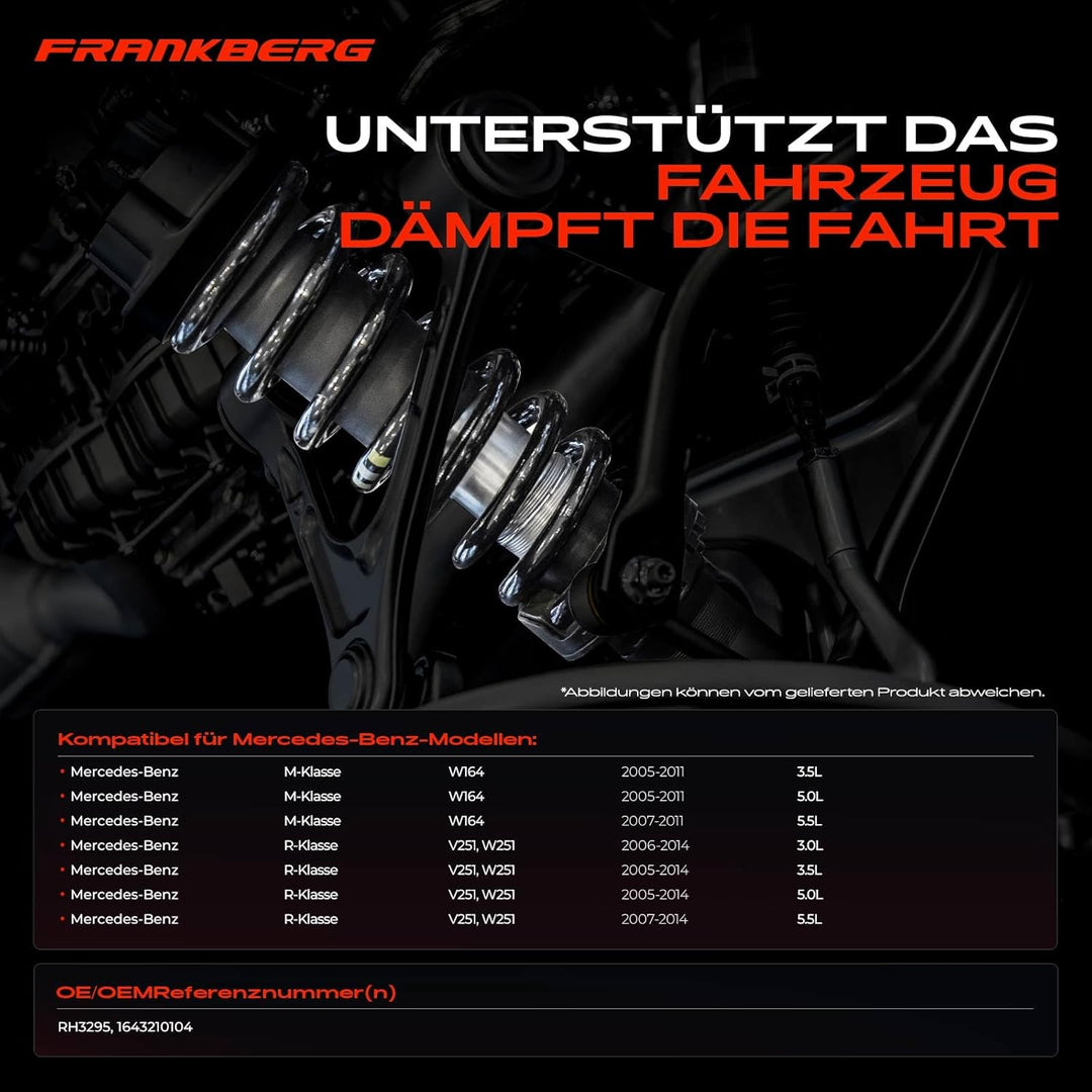 Frankberg 2x Federn Fahrwerksfeder Vorderachse Kompatibel mit M-Klasse W164 350 500 SUV 2005-2011 R-