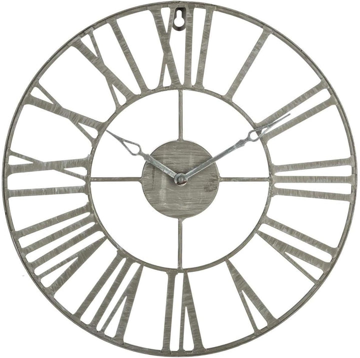 ATMOSPHERA CREATEUR D'INTERIEUR Wanduhr Vintage Grau – Metall D37 cm – Atmosphäre für Innenräume, Gr