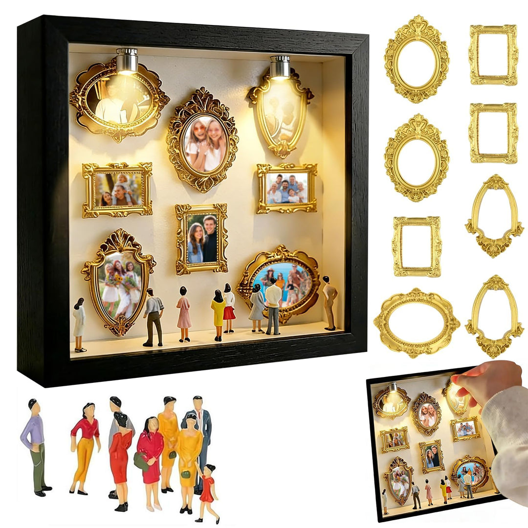 Dandin DIY Mini Museum Silhouette Box, Mini Menschen Figuren Museum, Minis Picture Frames Mit Beleuc