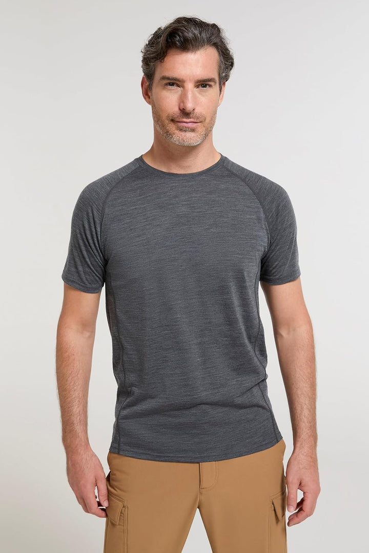 Mountain Warehouse Summit Merino Herren T-Shirt Unterhemd Thermounterwäsche Funktionsunterwäsche Ski