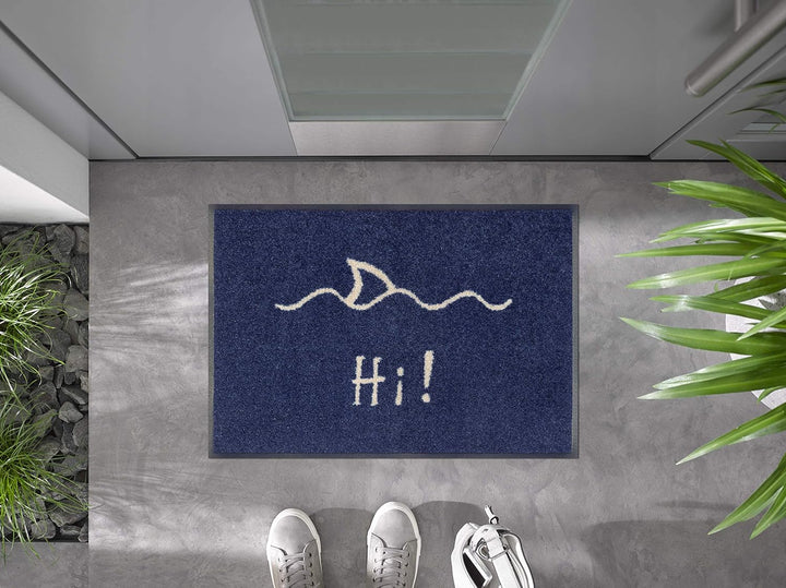wash+dry Fussmatte, Hi! 40x60 cm, innen und aussen, waschbar 40x60 cm Blau, 40x60 cm Blau