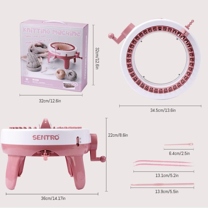 Zcvtbye SENTRO Strickmaschine 40 Nadeln, Dual-Mode-Häkelmaschine, Kreative DIY-Strickmaschine für Mü