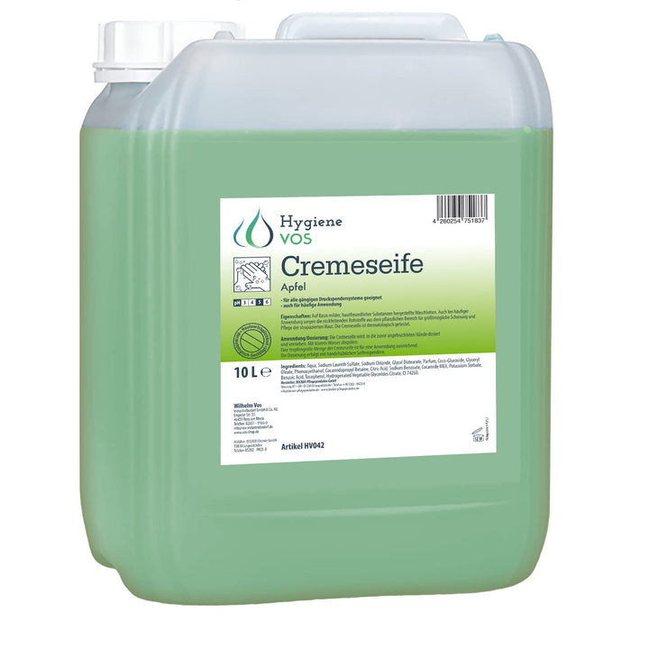 Hygiene VOS Cremeseife Apfel 10 Liter milde Waschlotion Seifencreme für alle gängigen Druckspendersy