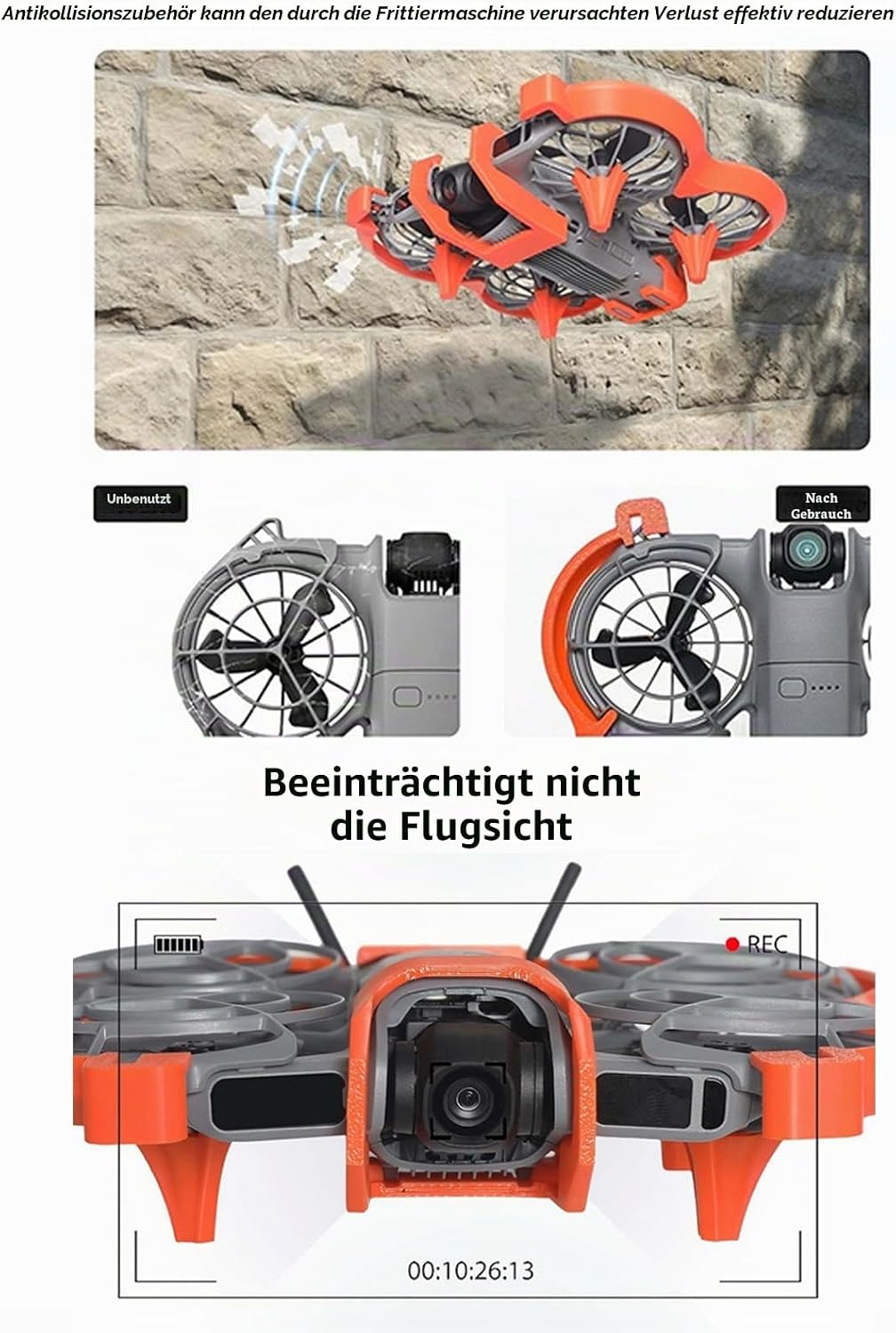 3-in-1 Anti-Kollisionsschutz-Set für DJI Neo 2 Zubehör, Propellerschutz + Landegestell + Gimbal-Stos