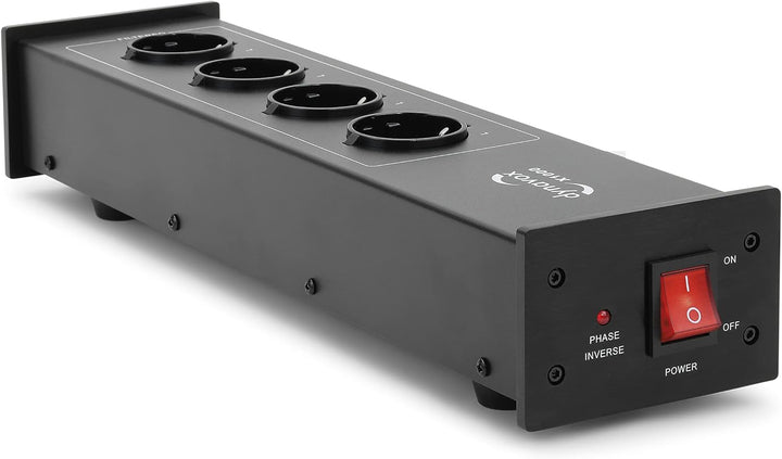 Dynavox HiFi-Netzfilter X1000B, Mehrfach-Steckdosenleiste mit 4 gefilterten Steckplätzen, LED-Kontro