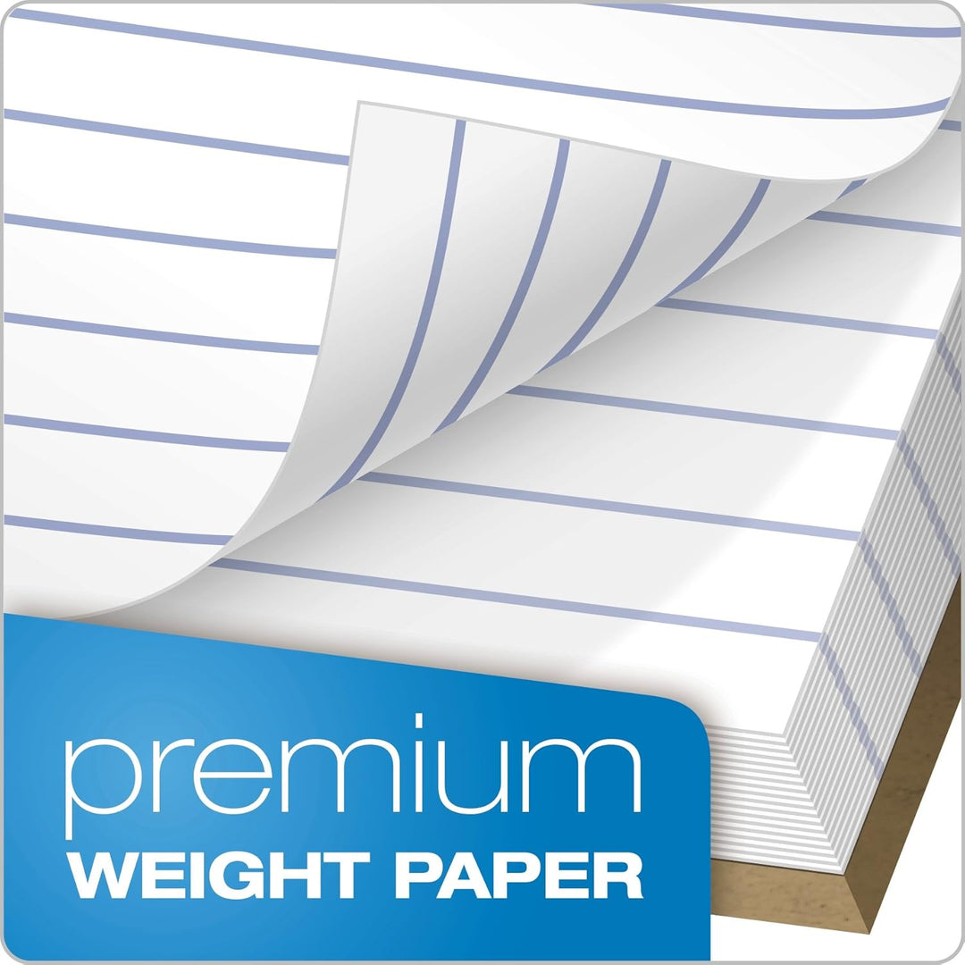 Tops Docket Gold Schreibtablett, 8-1/2 x 11-3/4 Zoll, perforiert, weiss, schmales Lineal, 50 Blatt p