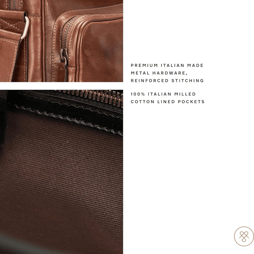 Maxwell Scott - Luxus-Messenger-Schultertasche aus Leder mit robustem Gurt für Herren - Handgefertig