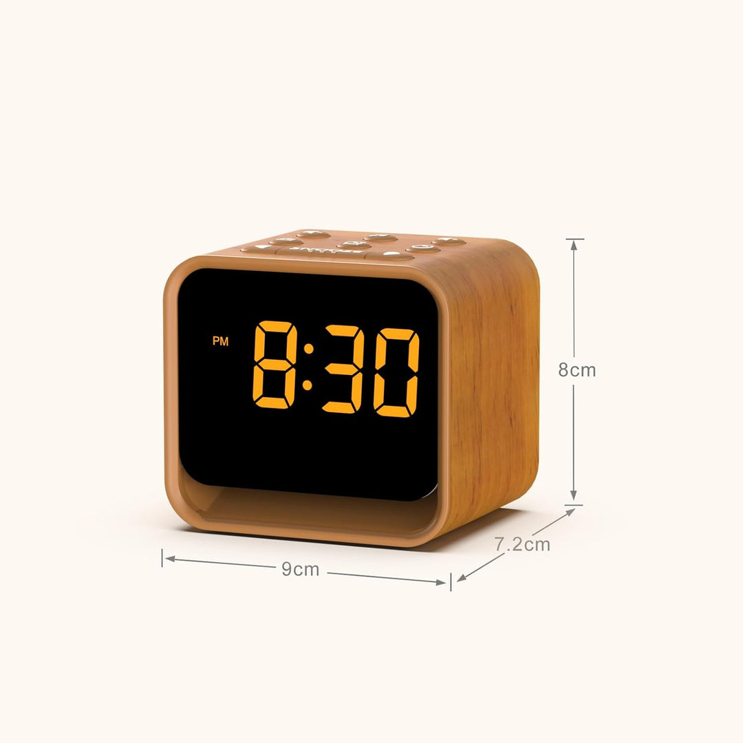 REACHER Radiowecker für das Schlafzimmer, Digitale FM Radiouhr mit Weissrausch-Soundmaschine, 9 Alar