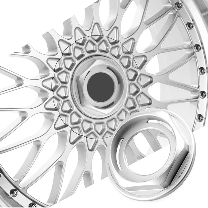 RhinoTuning 4 Stück Radnabenkappen für BBS Nabendeckel OD 102mm ID 71,7mm, Chrom Radnabenabdeckung G