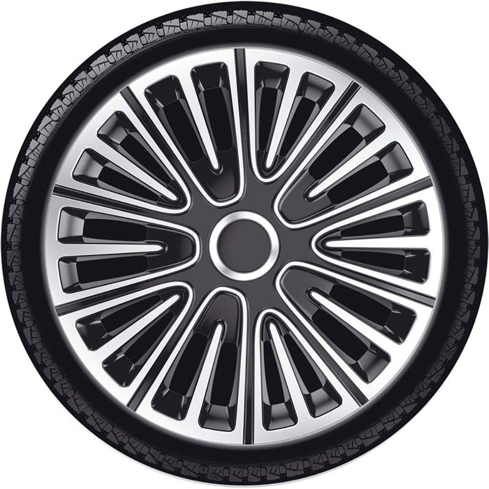 AUTO-STYLE Satz Radzierblenden Motion 15-Zoll Silber/Schwarz 15-inch Silber/Schwarz, 15-inch Silber/