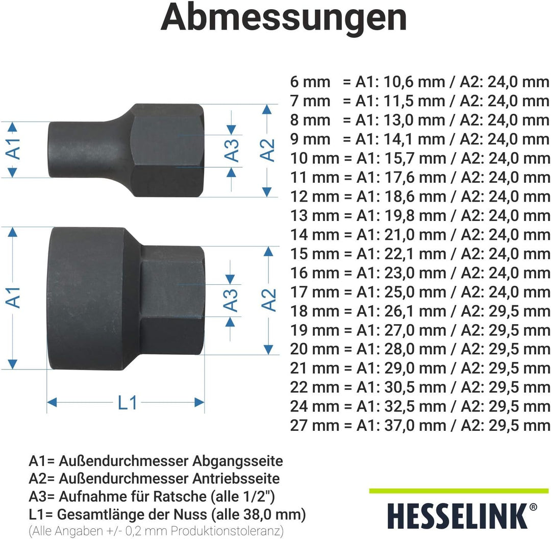 Hesselink SN-600 Spezial Schraubenausdreher Set 21-tlg. I für Schrauben, die sich mit normalem Werkz