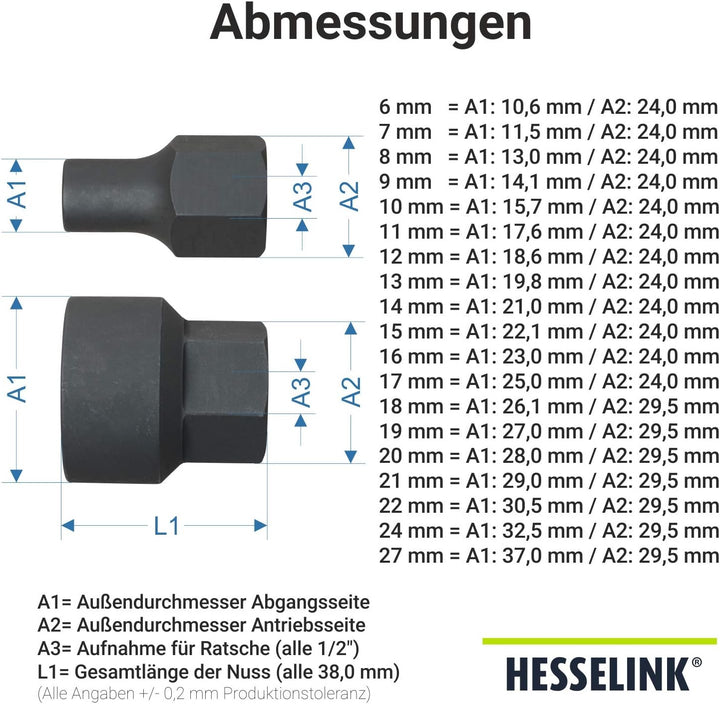 Hesselink SN-600 Spezial Schraubenausdreher Set 21-tlg. I für Schrauben, die sich mit normalem Werkz