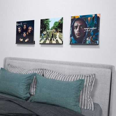 HIIMIEI Vinyl Schallplatten Wandhalterung 6 er für Platten und Fotos, 30,5 x 4,3 x 4,5 cm Schallplat