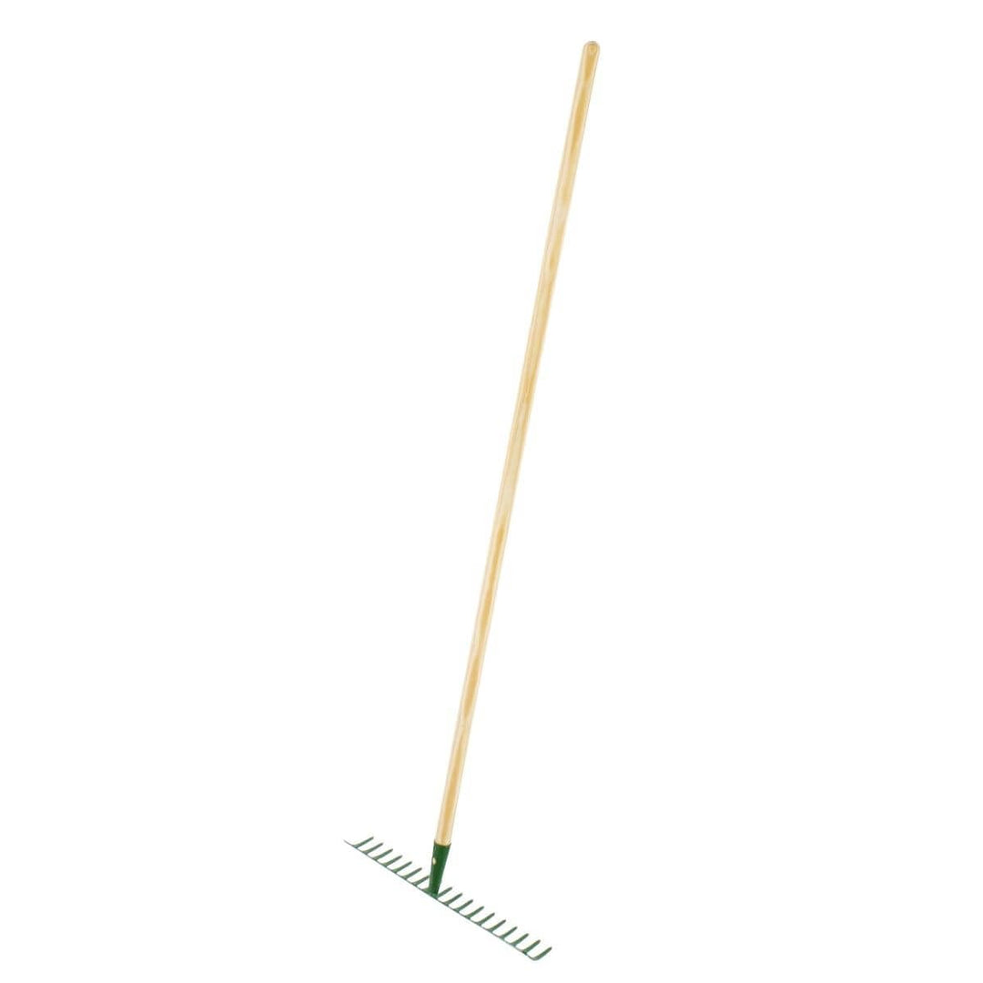 Rekord - XXL Rasenrechen 45 cm inkl. Holz-Stiel Pulverbeschichtete Stahl-Harke Maximale Breite für E