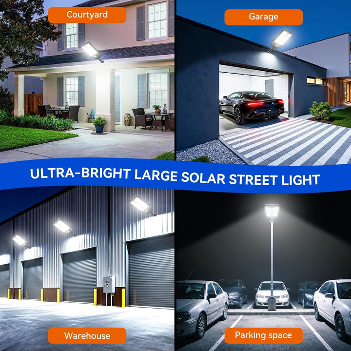 Solarleuchten für Aussen mit Bewegungsmelder 2 Pack-7000K Solar Strassenlaterne, 4 Beleuchtungsmodi,