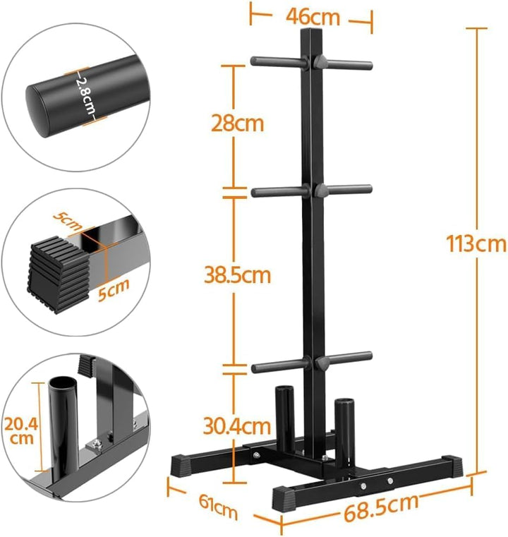 Yaheetech Hantelscheibenständer Hantelbaum Gewichtsständer 6 Stangen mit 30mm Scheibenaufnahmen Stah