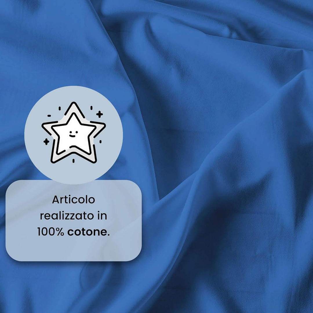Italian Bed Linen maxcolor Bettwäsche Blau 240 x 300 cm Blau, 240 x 300 cm Blau