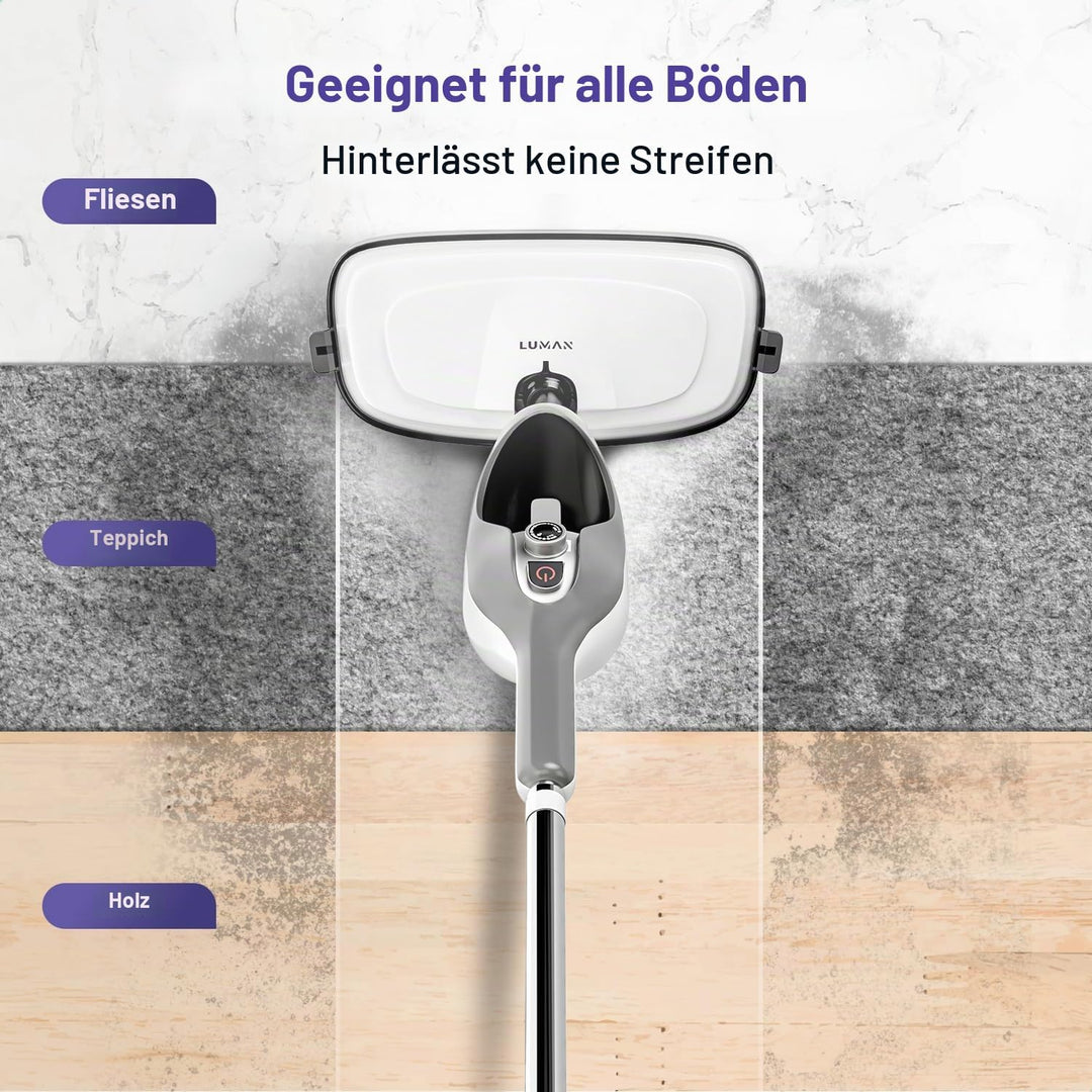 LUMAN 12 in 1 Dampfreiniger Ein Handdampfer V1 - Teppichreiniger - Fleckenreiniger - Mit anpassbarer