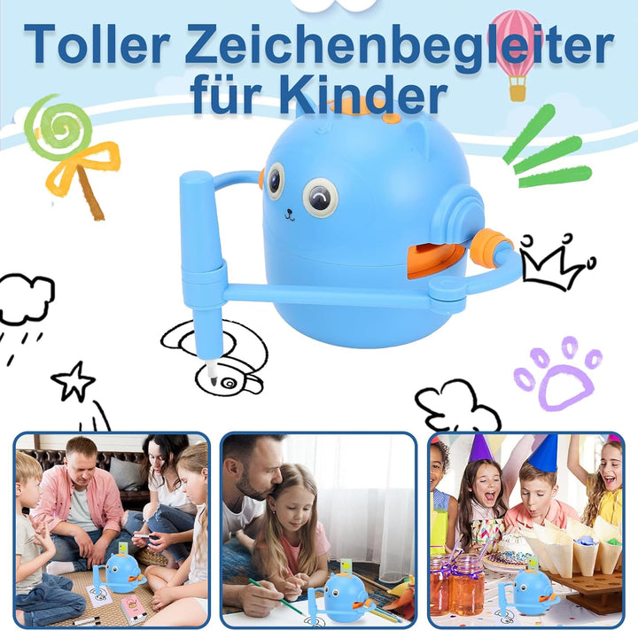 Topiky Magic Zeichenroboter für Kinder ab 3+, Malroboter für Kinder, Interaktiv mit 100 Lernkarten &