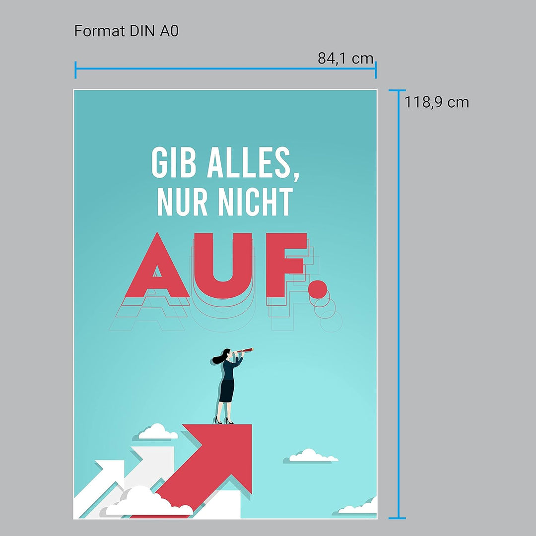 wandmotiv24 Poster als Wanddeko, Grösse Din A0, Gib Alles nur Nicht auf, Himmel, Wolken, Moderne Wan