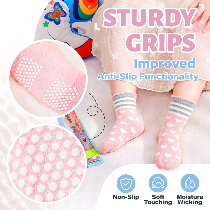 ANTSANG Stoppersocken Kinder Baby Mädchen Socken Anti Rutsch / Rutschfeste Socken Baumwolle Antiruts