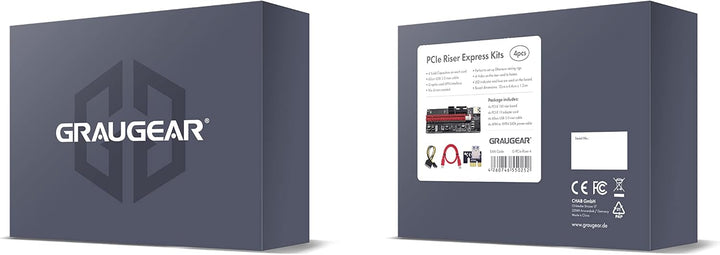 GRAUGEAR PCIe Riser Express Kits - 4 Stück