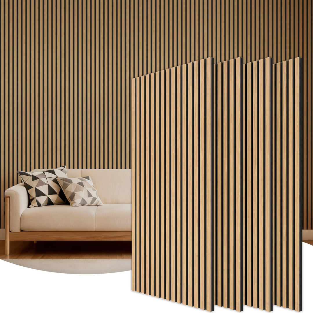TONOR Akustikpaneele holz, 4 Stück 120x60 cm - 2,88m² Wandpaneele holz Holzpaneele wand als Schallsc