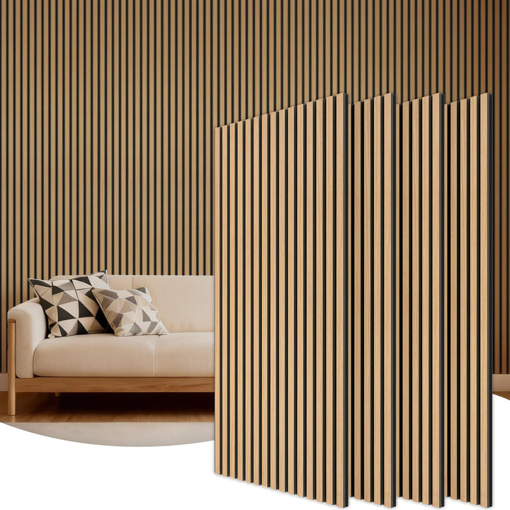 TONOR Akustikpaneele holz, 4 Stück 120x60 cm - 2,88m² Wandpaneele holz Holzpaneele wand als Schallsc