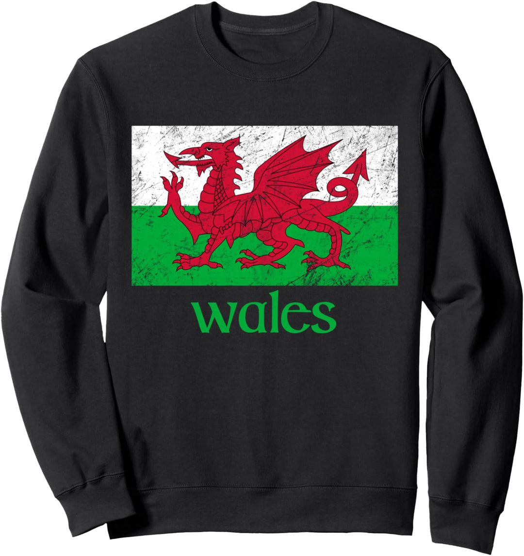 Dragon of Wales Flagge Welsh Cymru Flaggen Mittelalterliches Sweatshirt