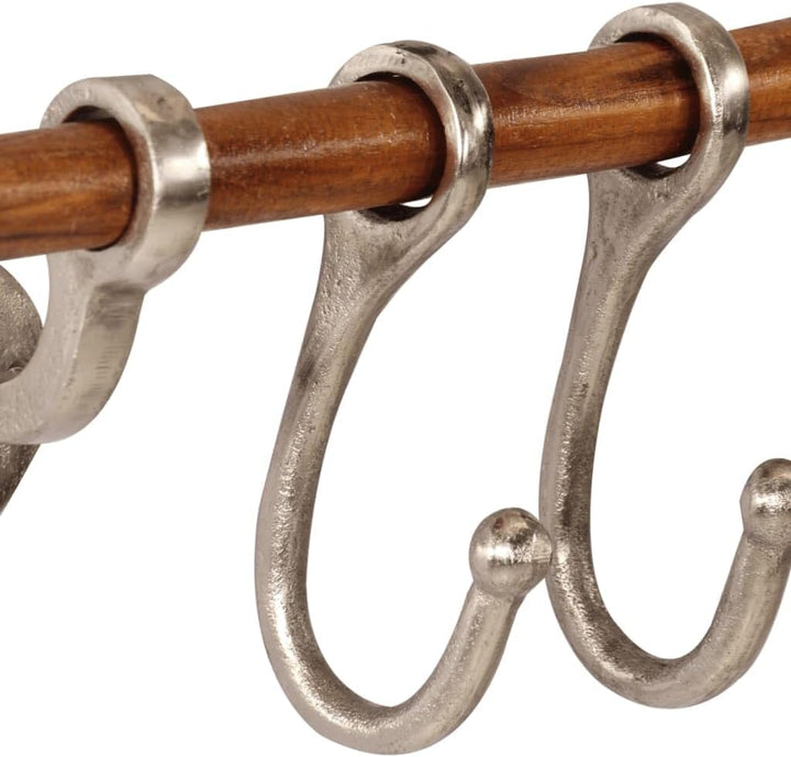 Hothingwell Wandgarderobe, Aluminium, 75 x 15 cm, 5 Haken | Verstellbare Schiebehaken, polierte Ober