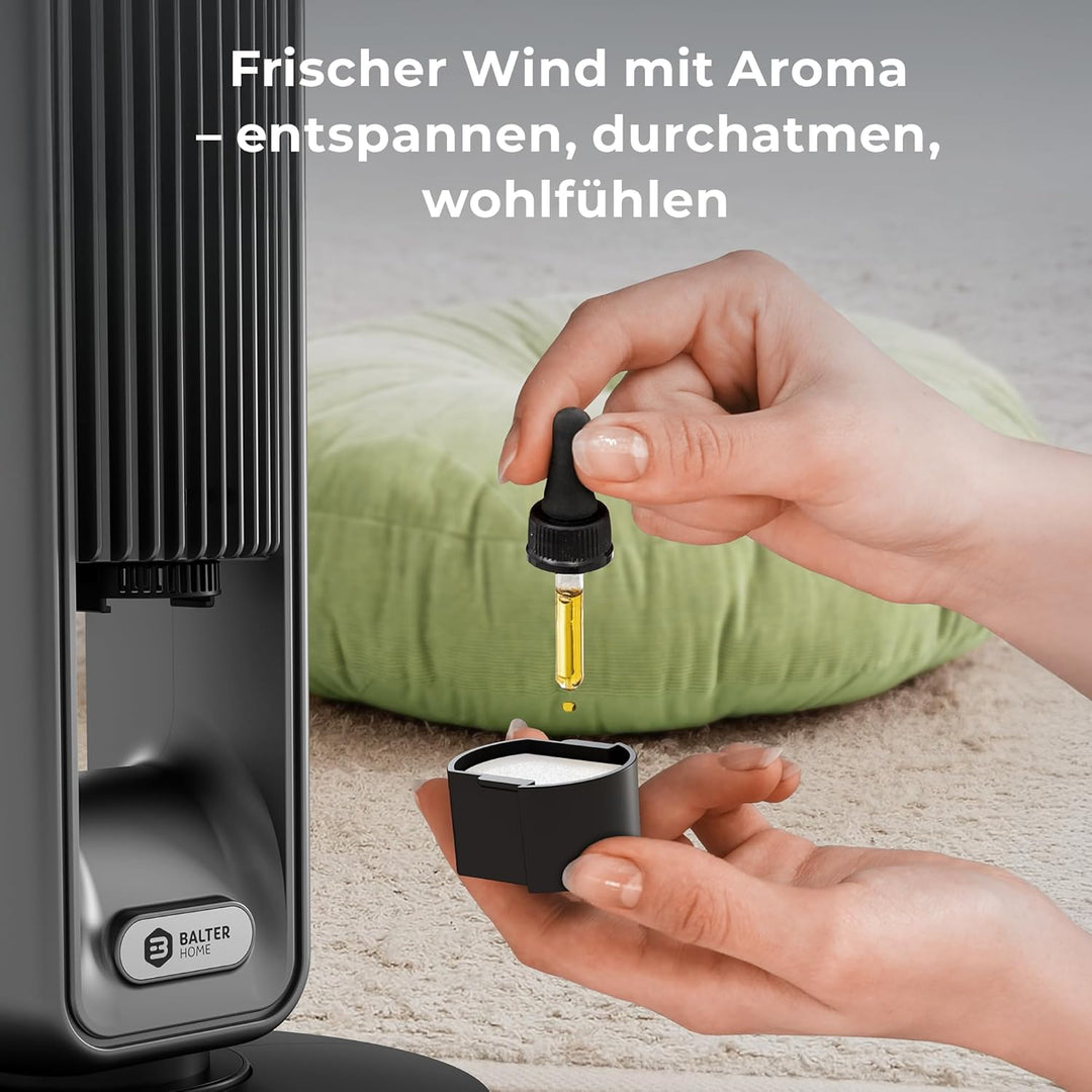 Balter Turmventilator mit Fernbedienung, Ventilator leise 106 cm, Standventilator mit Oszilation, mo