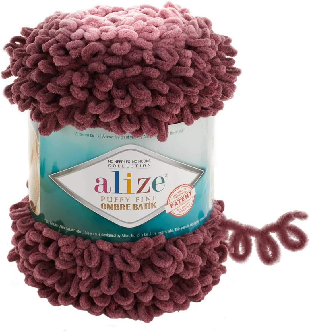 Alize Puffy Fine Ombre Batik Baby Decke Garn Lot of 1skn 500gr 87Yds 100% Micropolyester Soft Yarn L