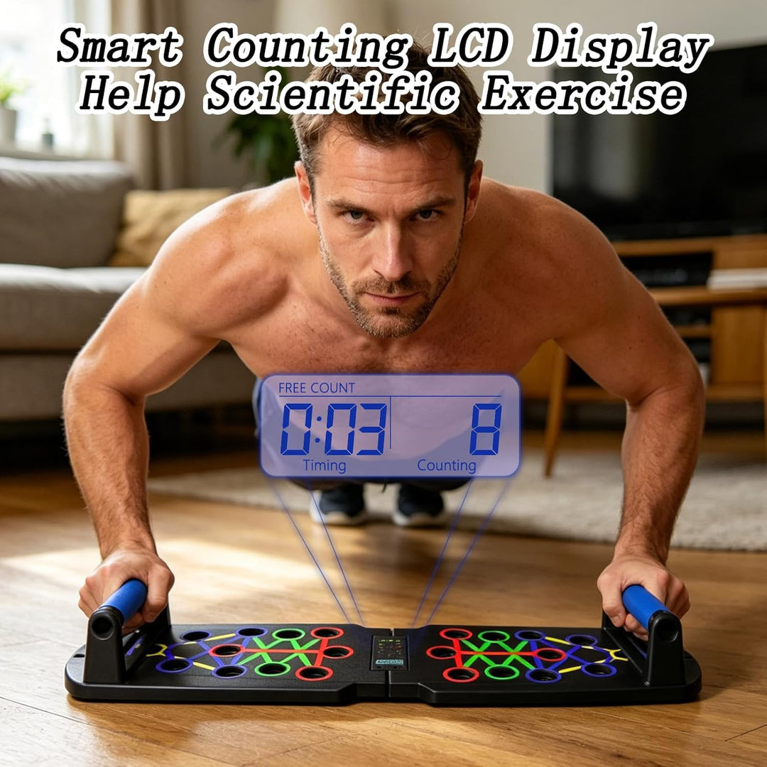 Wesoke Push Up Board 14 in 1 Multifunctional Liegestützständersystem für Männer, Frauen, tragbare Li